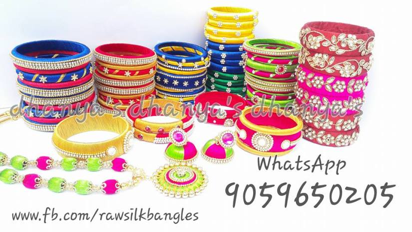 Variety of bangles from raw silk bangles