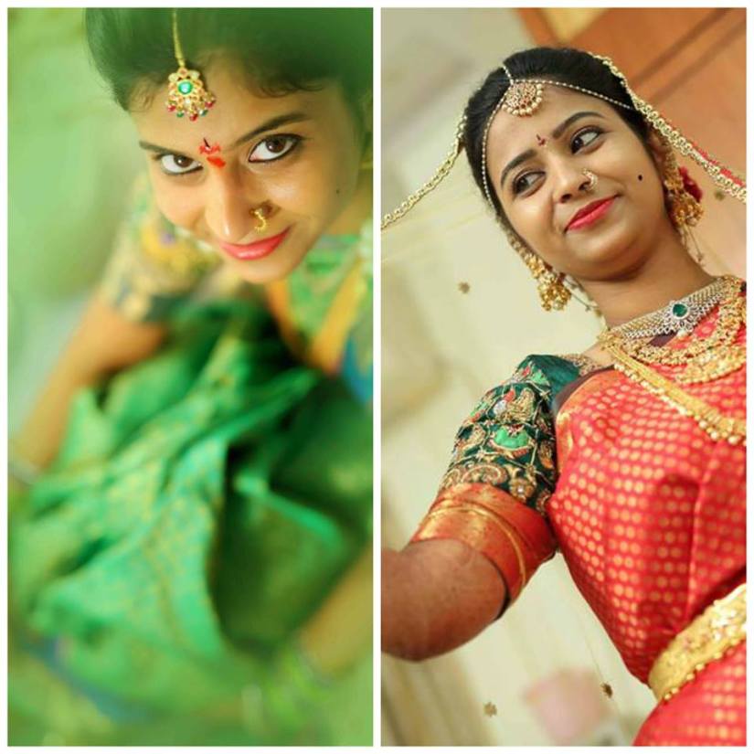 Pretty bridal makeup by Shashanka Makeup and Spa